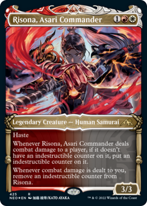 Risona, Asari Commander (NEO-425) - Kamigawa: Neon Dynasty: (Showcase) Etched Foil