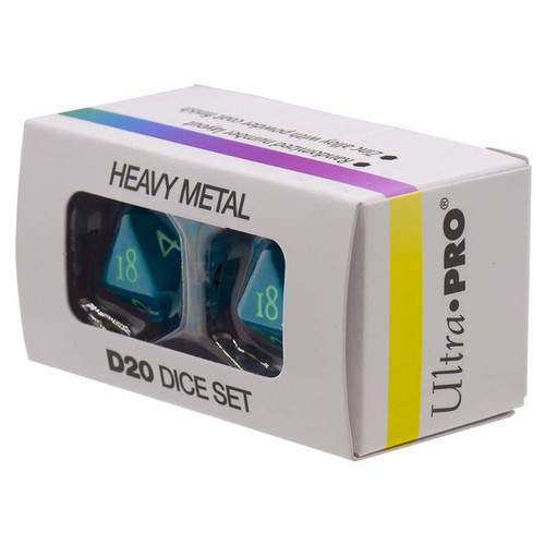 Ultra Pro Dice: Vivid Heavy Metal D20 - Teal (2)