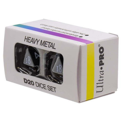 Ultra Pro Dice: Vivid Heavy Metal D20 - Black (2)