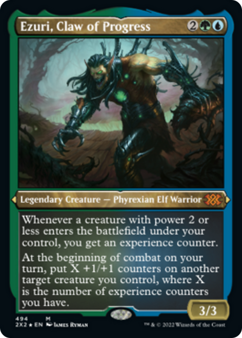 Ezuri, Claw of Progress (2X2-494) - Double Masters 2022 Etched Foil