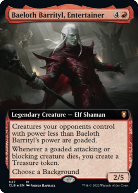 Baeloth Barrityl, Entertainer (CLB-627) - Commander Legends: Battle for Baldur's Gate: (Extended Art)