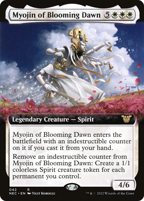 Myojin of Blooming Dawn (NEC-042) - Neon Dynasty Commander: (Extended Art)