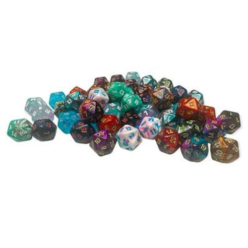 Chessex Dice: Mini-Polyhedral D20 - Bag of 50 Assorted Dice (2nd Release)