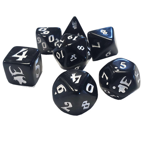 Munchkin Polyhedral Dice Set Black/White (7)