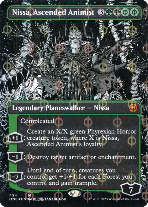 Nissa, Ascended Animist (ONE-454) - Phyrexia: All Will Be One: (Showcase) (Borderless) Foil