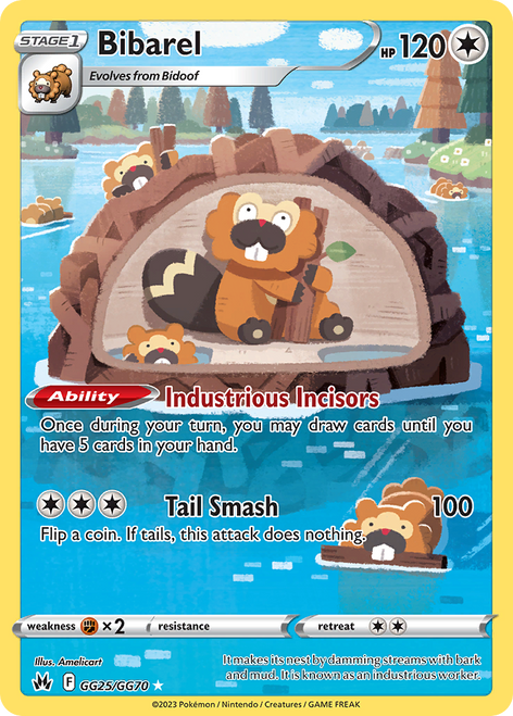 Bibarel GG25/70 - Crown Zenith Galarian Gallery Holofoil