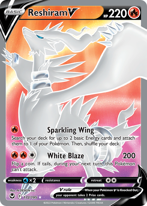 Reshiram V 172/195 - Silver Tempest Holofoil