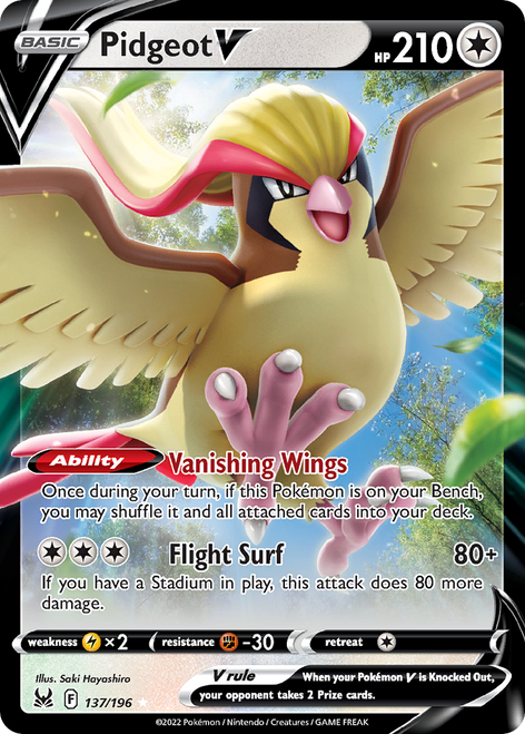 Pidgeot V 137/196 - Lost Origin Holofoil