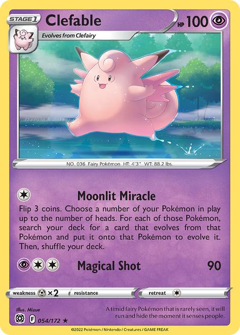 Clefable 54/172 - Brilliant Stars Reverse Holofoil