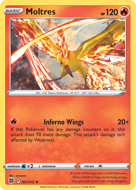 Moltres 21/172 - Brilliant Stars Holofoil