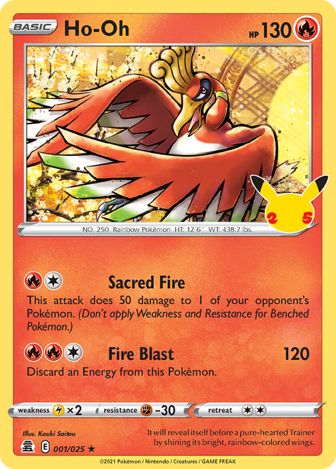 Ho-Oh 1/25 - Celebrations Holofoil