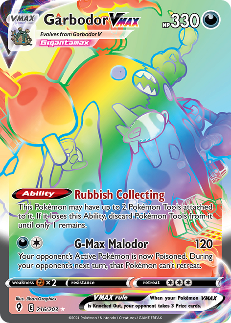 Garbodor VMAX 216/203 - Evolving Skies Holofoil