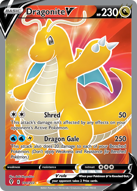 Dragonite V 191/203 - Evolving Skies Holofoil