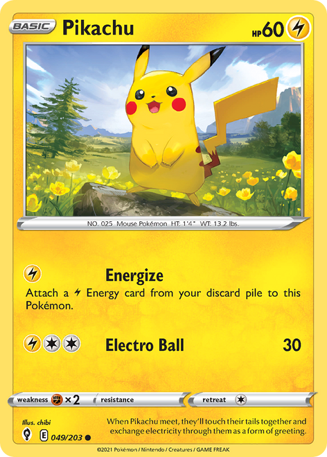 Pikachu 49/203 - Evolving Skies