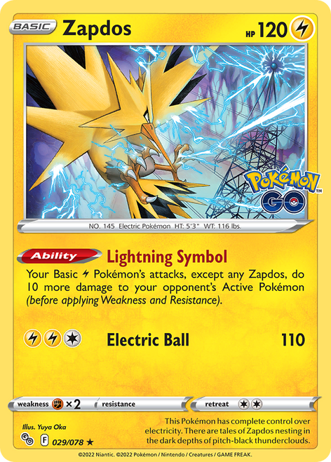 Zapdos 29/78 - Pokmon GO Holofoil