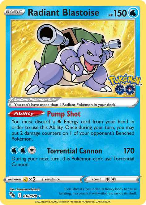 Radiant Blastoise 18/78 - Pokmon GO Holofoil