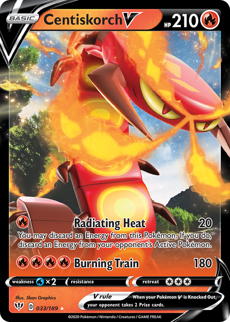 Centiskorch V 33/189 - Darkness Ablaze Holofoil