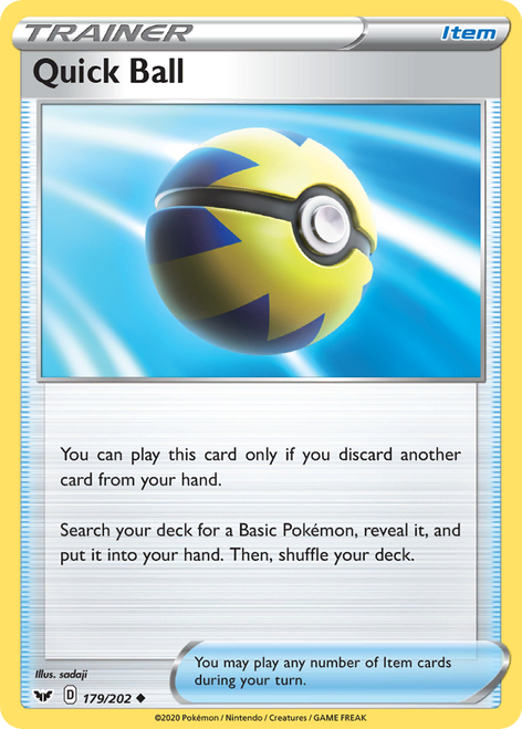 Quick Ball 179/202 - Sword  Shield Reverse Holofoil