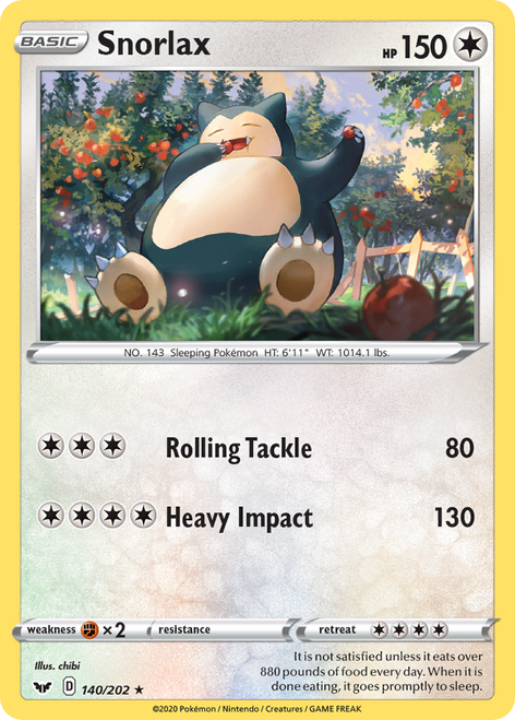 Snorlax 140/202 - Sword  Shield