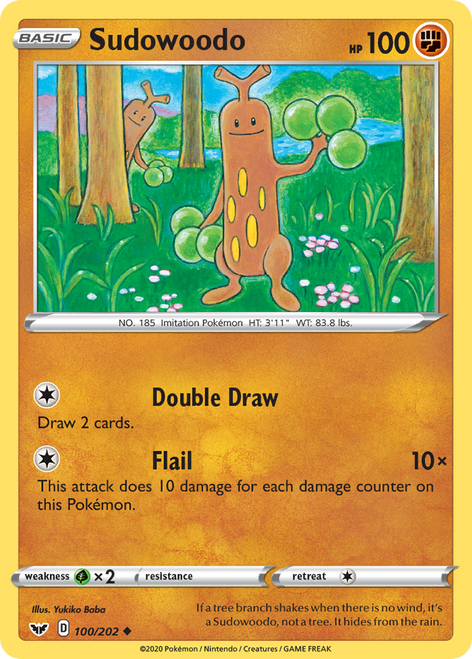 Sudowoodo 100/202 - Sword  Shield Reverse Holofoil