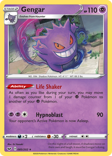 Gengar 85/202 - Sword  Shield Holofoil