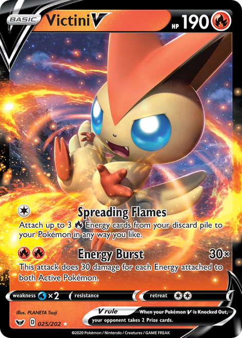 Victini V 25/202 - Sword  Shield Holofoil