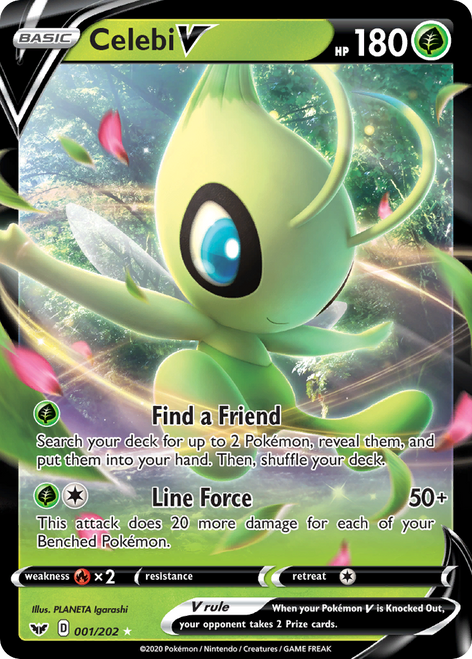 Celebi V 1/202 - Sword  Shield Holofoil
