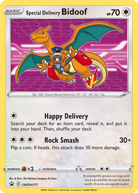 Special Delivery Bidoof SWSH177/298 - SWSH Black Star Promos Holofoil