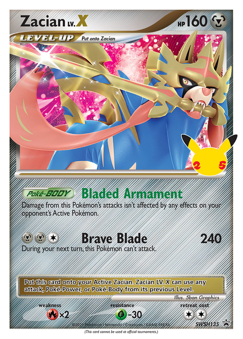 Zacian LV.X SWSH135/298 - SWSH Black Star Promos Holofoil