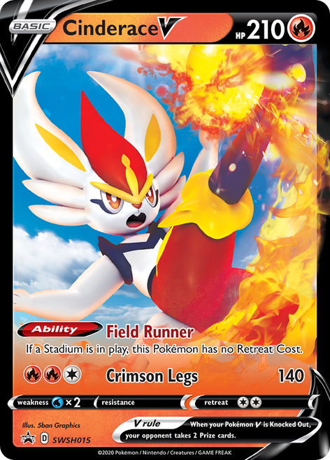 Cinderace V SWSH015/298 - SWSH Black Star Promos Holofoil