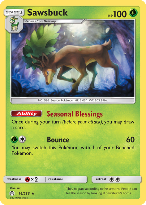 Sawsbuck 16/236 - Cosmic Eclipse Holofoil