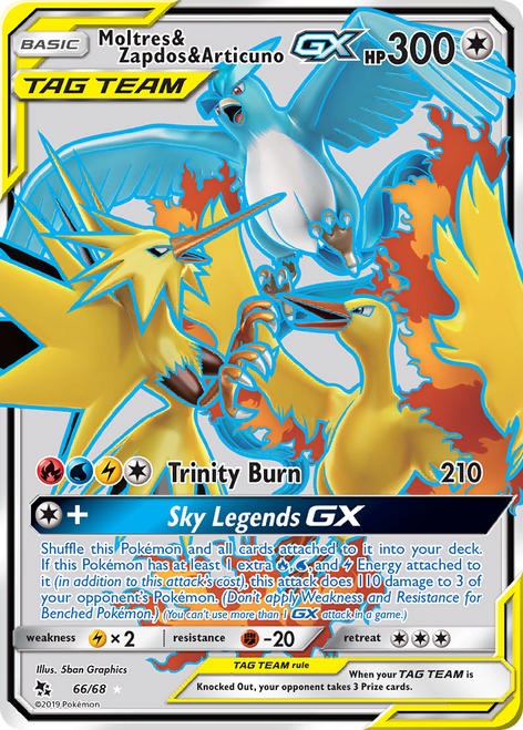 Moltres & Zapdos & Articuno-GX 66/68 - Hidden Fates Holofoil