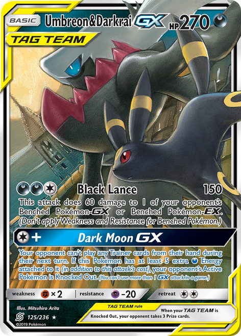 Umbreon & Darkrai-GX 125/236 - Unified Minds Holofoil