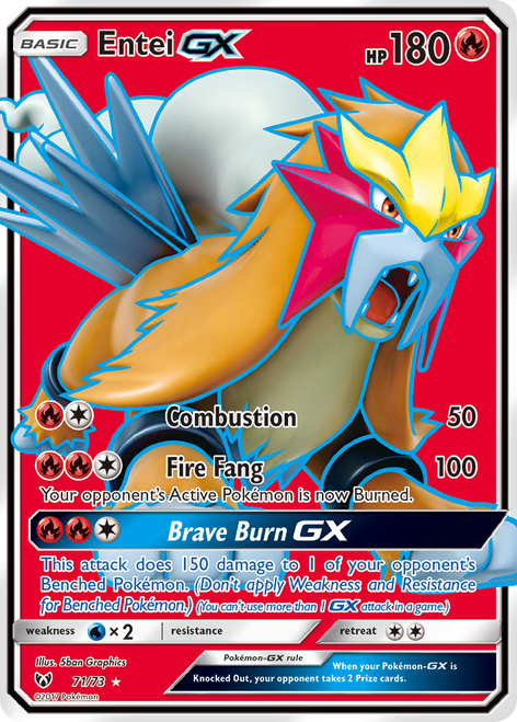 Entei-GX 71/73 - Shining Legends Holofoil