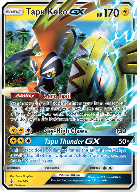 Tapu Koko-GX 47/145 - Guardians Rising Holofoil