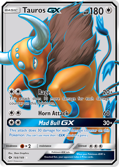 Tauros-GX 144/149 - Sun  Moon Holofoil