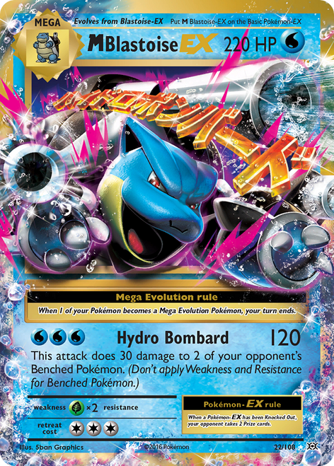 M Blastoise-EX 22/108 - Evolutions Holofoil