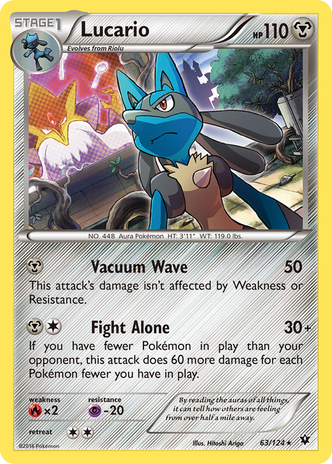Lucario 63/124 - Fates Collide Reverse Holofoil