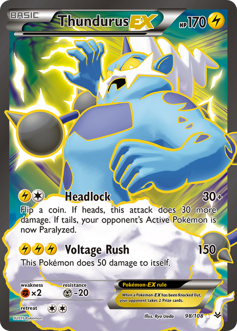 Thundurus-EX 98/108 - Roaring Skies Holofoil