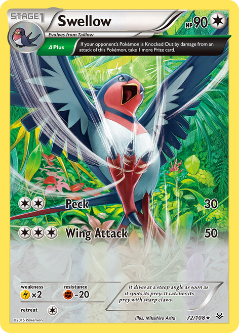 Swellow 72/108 - Roaring Skies Holofoil