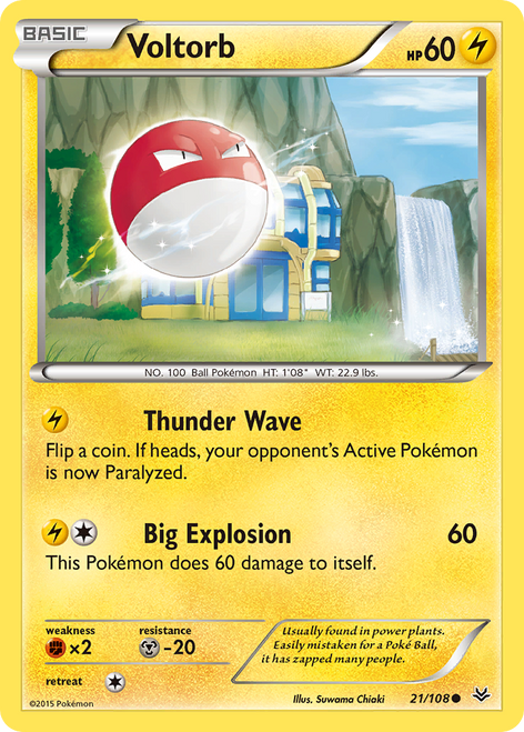 Voltorb 21/108 - Roaring Skies Reverse Holofoil