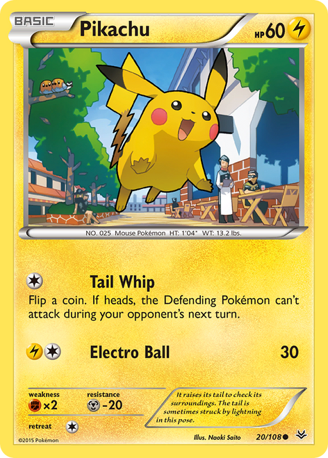 Pikachu 20/108 - Roaring Skies Reverse Holofoil