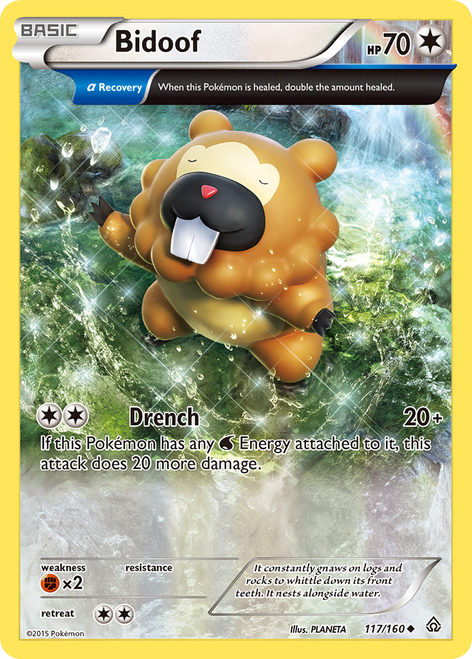 Bidoof 117/160 - Primal Clash Reverse Holofoil