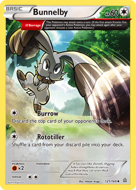 Bunnelby 121/160 - Primal Clash Reverse Holofoil