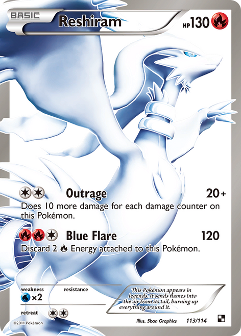 Reshiram 113/114 - Black  White Holofoil