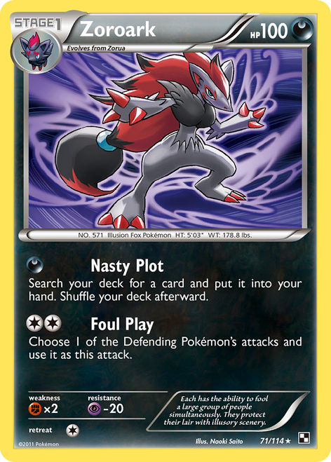 Zoroark 71/114 - Black  White Holofoil