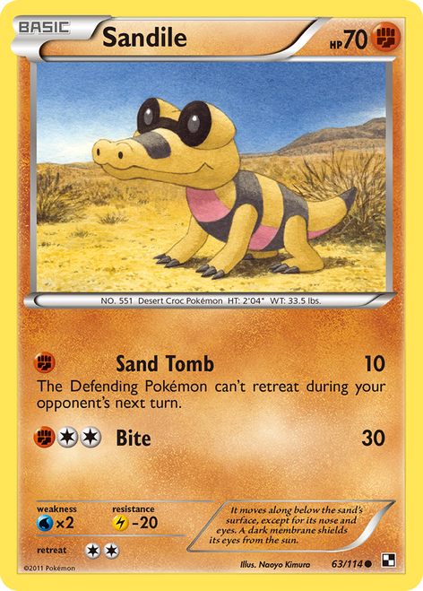 Sandile 63/114 - Black  White Reverse Holofoil