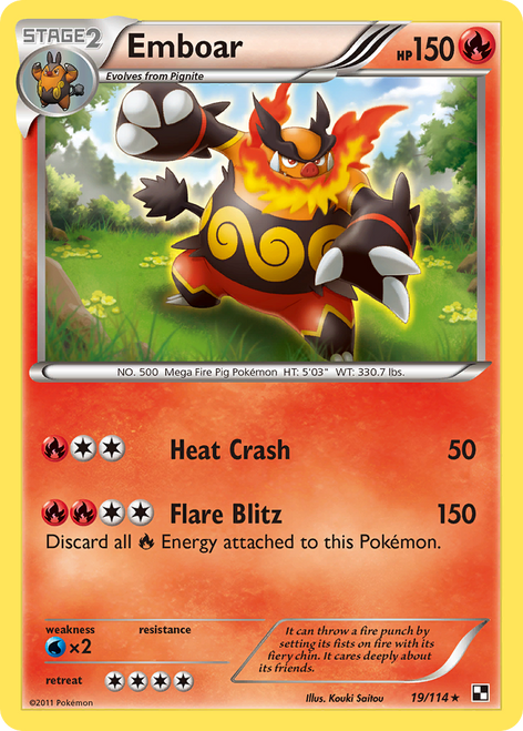 Emboar 19/114 - Black  White Holofoil