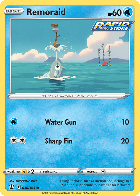 Remoraid 36/163 - Battle Styles Reverse Holofoil