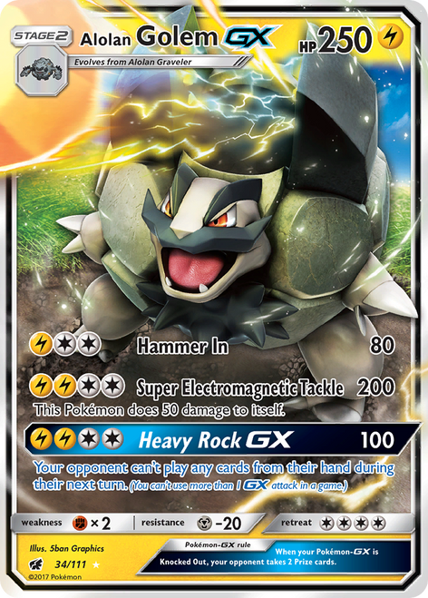 Alolan Golem-GX 34/111 - Crimson Invasion Holofoil
